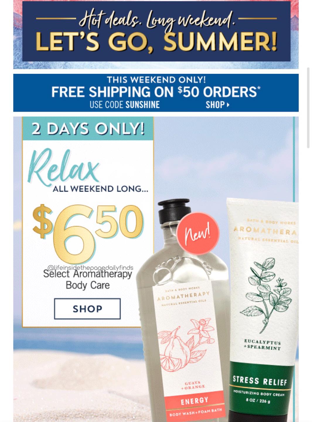 Bath & Body Works Today's Email Sale Friday, May 28th Blog